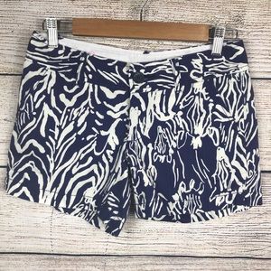 Lilly Pulitzer The Callahan Short blue and white pattered shorts